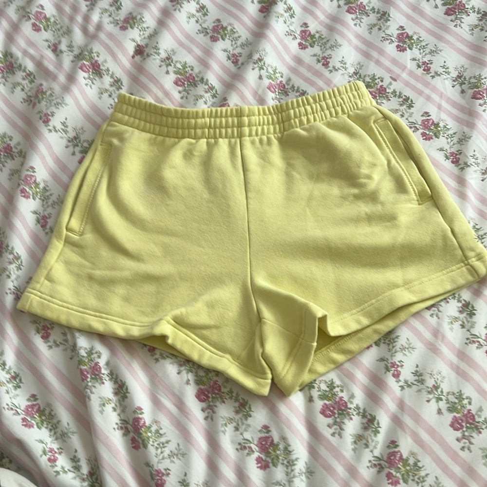 Yellow athleta sweat shorts size XL girls